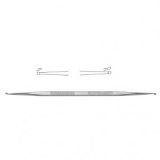 House Micro Ear Curette Stainless Steel, 14.5 cm - 5 3/4" Cup Size 1 / Cup Size 2 1.0 mm - 1.2 mm